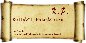 Kollát Patrícius névjegykártya